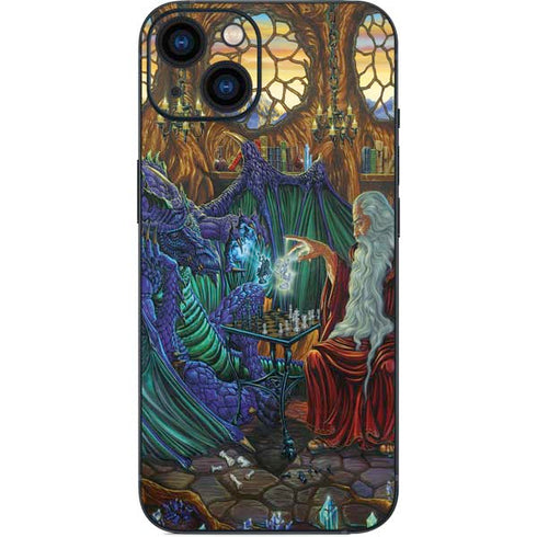 Dragon and Wizard Playing Chess by Ed Beard Jr iPhone Skins